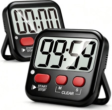 2 Pack Digital Timer for Kids, Magnetic Countdown Kitchen Timers for Cooking, Eg
