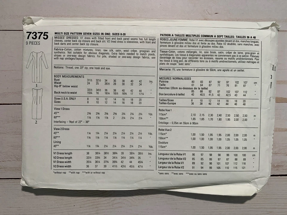 Simplicity 7375 Dress Sundress LBD Shift Easy Sewing Pattern 8-20 Uncut - Image 2 of 3