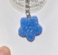 Blue Glitter Flower Keychain- Available in All Colors