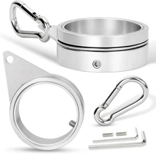 2" Large Flag Pole Rings, 2 Pcs Aluminum Alloy Spinning Flag Pole Ring Clips Swi