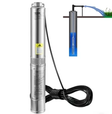 VEVOR Deep Well Submersible Pump, 0.5HP 115V/60Hz, 28gpm Flow 167ft Head USED