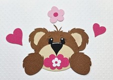 Peeker Baby Girl Bear 2. Scrapbook, Card making Paper Piecing