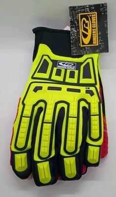 NEW Large Ringers Gloves 270-10 Roughneck Hi-Vis Cut Resistant Impact Gloves