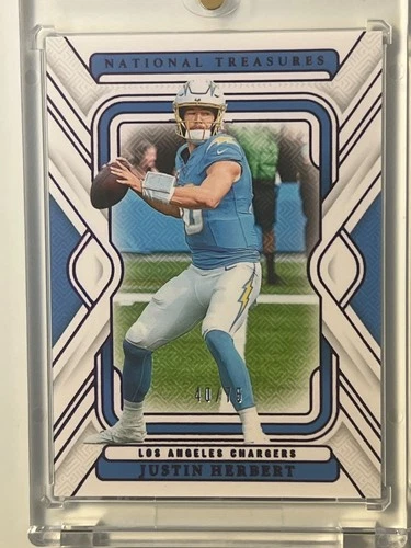 2024 Panini National Treasures JUSTIN HERBERT RED /75 LA CHARGERS #55