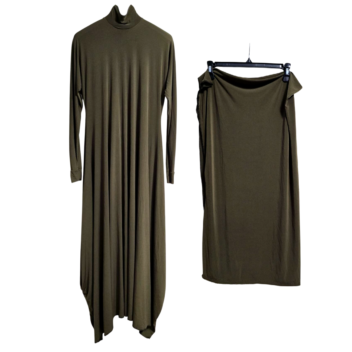 Muslim Set of 2: Olive Green Abaya Dress & Hijab Scarf Islamic Muslim Set of 2: Olive Green Abaya Dress & Hijab Scarf Islamic