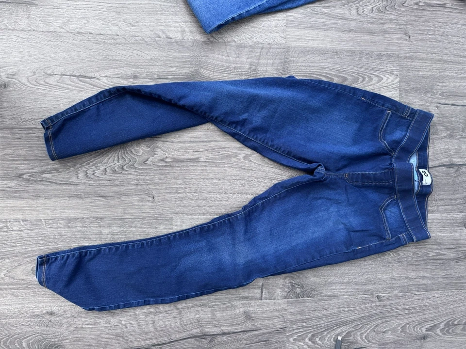 Pantalones de mezclilla elásticos ajustados de tiro medio azules talla 14 talla 14 para niñas nuevos con etiquetas Foto 4 de 4