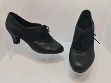 Supadance Black Leather/Stingray Ballroom Dance Heels Shoes 227 UK 6W /US 8.5 W
