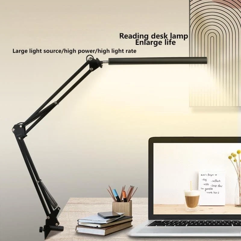 LED Desk Lamp Adjustable Swing Arm Lamp with Clamp Eye-Caring Reading Desk Light - Image 3 of 4