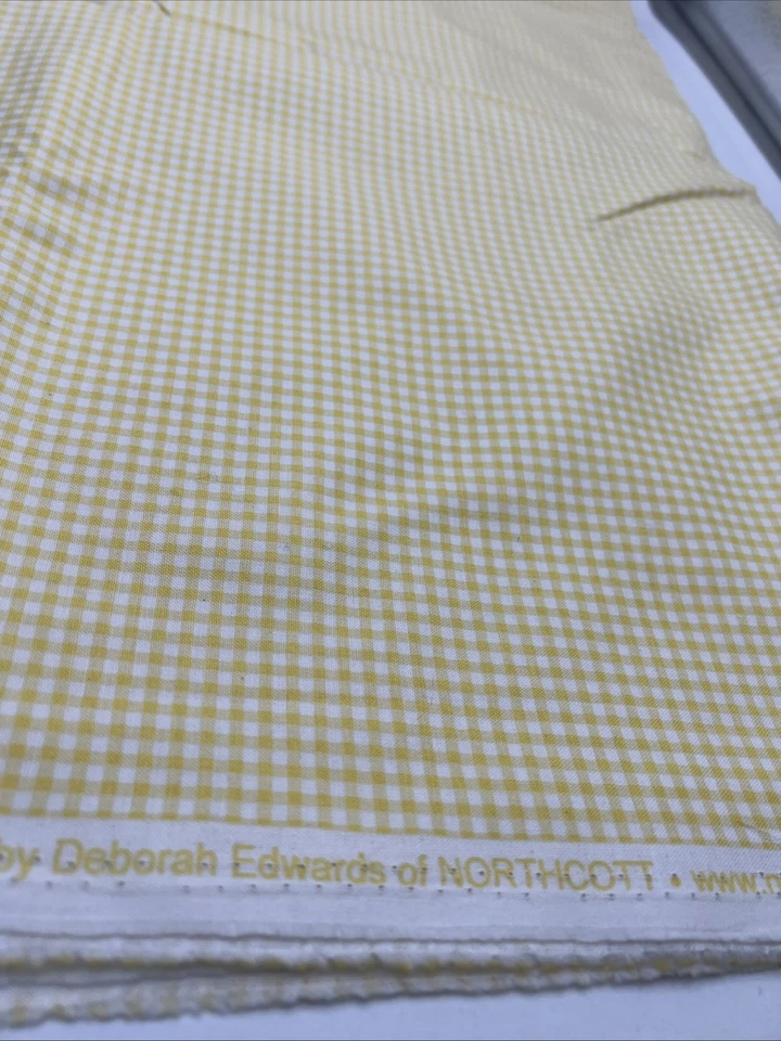 Julia's Garden de Deborah Edwards Northcott guinga amarilla a cuadros 21613 4 yardas Foto 4 de 4
