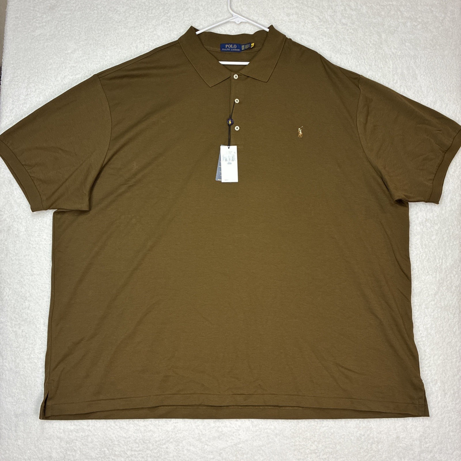 Polo Ralph Lauren Polo Shirt Mens 5XB Brown Classic Fit Short Sleeve Flesh Pony