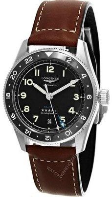 Longines Spirit Zulu Time Chronometer 39mm Black Dial Mens Watch L3.802.4.53.2