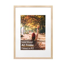 A2 Picture Frame, Natural Solid Wood Frame with Acrylic Plexiglass 16.5 x 23....