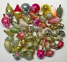 Set 50 pcs Soviet Vintage glass Christmas tree Ornament - USSR decoration  1005