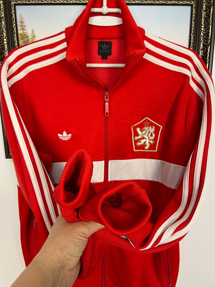 90s adidas フットボールウェア　レッド　激レア　モナコ　monaco Vintage Adidas Originals Czechoslovakia Football Jacket Soccer