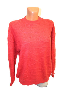 Bernhard Wagner Pulli L 44 Pullover mit Wolle rot langarm Wollpullover Damen