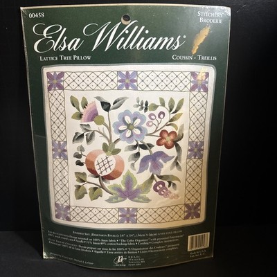 Elsa Williams StitcheryLATTICE TREE PILLOW Kit Michael A LeClair 14 x14   NEW