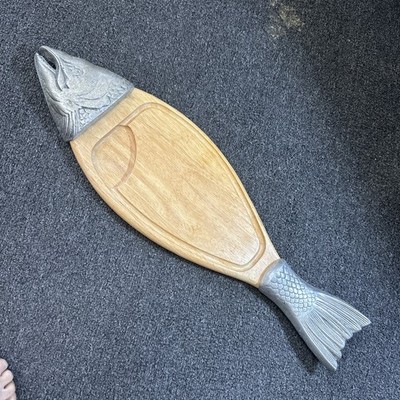 Winsome Wood Salmon Charcuterie Board Aluminum & Beechwood  26 x7  Unique