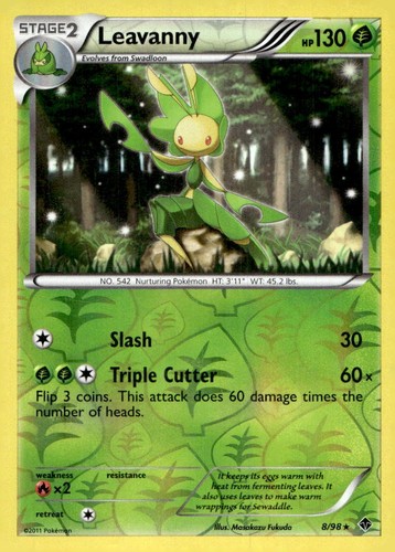 Leavanny 8/98 Rare Emerging Powers Pokemon Reverse Holo Lightly Played