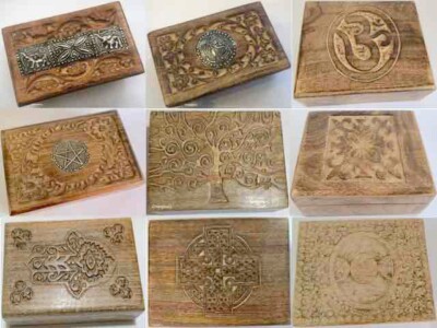 Handgeschnitzte Holzschatulle Schmuck Schmuck Erinnerung Aufbewahrung Schatztruhe Geschenk