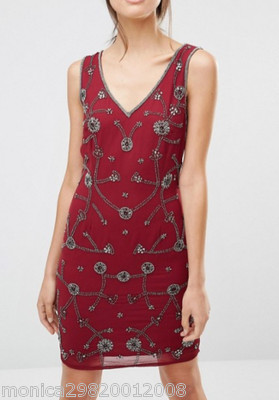 Maya verziertes Partykleid GRÖSSE TALL UK14 EUR42 US10 