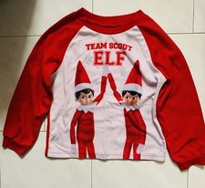 Elf on The Shelf 'Team Scout ELF' Long Sleeve Pajama PJ Top Size 8 Flame Resist