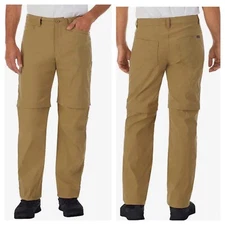 Eddie Bauer Men's Tan Convertible Tech Pant Men's 40”, Inseam 30”