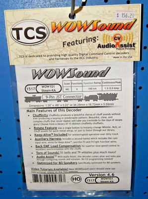 TCS #1517 WOW101 Steam-KA Sound Decoder w/9-pin JST Connector + Keep-Alive NEW
