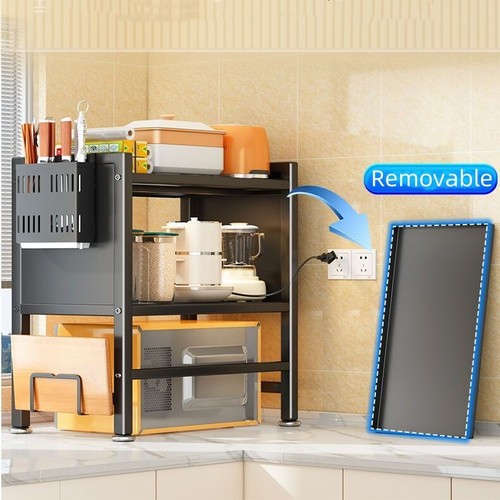 Kitchen Countertop Microwave Oven Rack 2-Tier Microwave Shelf w/ Storage Cabinet - Picture 9 of 20