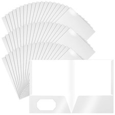 50 Pcs 2 Pocket Glossy Laminated Paper Folders Glossy Paper Portfolios Letter...