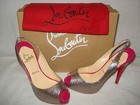 100% AUTH NEW WOMEN LOUBOUTIN No PRIVE 120 GLITTER MINI SLINGBACKS HEELS US 7 — photo 5