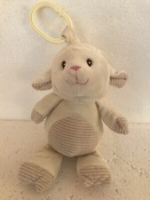 Kellytoy Lamb Sheep Rattle Cream Soft Plush Comforter Toy 11” With Clip