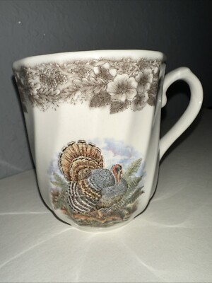 Churchill Turkey Coffee Cup Mug Thanksgiving Sepia Gray Border Colombia