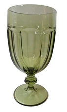 ONE (1) Libbey Glass Duratuff Gibraltar 7" Olive Green 16 oz Iced Tea Goblet 💚