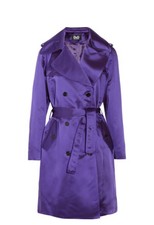 Dolce & Gabbana Satin Twill Trench Coat In Violet (purple) Size 38 Rrp £3723