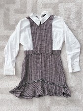 New Zara Women Shirt One Piece Dress - Long Sleeve Collared - Size XS - NWT