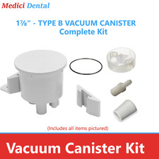 1-7/8" Type B Solids Collection Canister - Complete Kit Dental Vacuum Evacuation