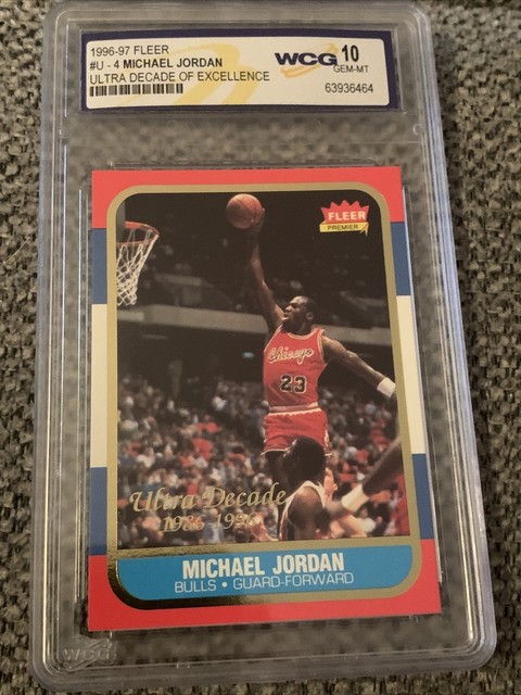 1996 Fleer Michael Jordan Ultra Decade Of Excellence Rookie #U-4 10 GEM-MT Bulls