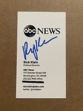 RICK KLEIN autograph ABC NEWS Political Director JOURNALIST Signed Business Card