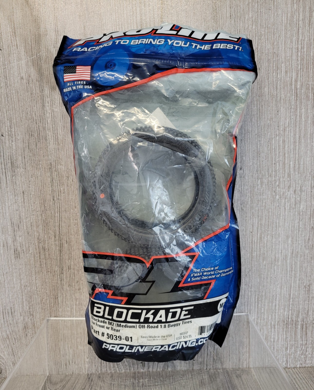 PROLINE BLOCKADE M2 (MEDIUM) OFF ROAD 1:8 BUGGY TYRES FRONT OR REAR PL9039-01