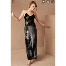 NWT BHLDN Yumi Kim Pietra MIDI Dress Velvet Contrast in black Size XS