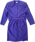 PURPLE SKIRT & JACKET SET - WOMEN'S Size 14 - Polyester, Ultrasuede NATALIE — photo 1