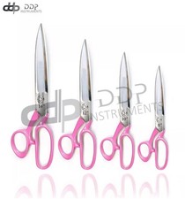 4 Pc Tailor Upholstery Scissors Shears 8",10",12", 14" Heavy Duty - Pink Handle