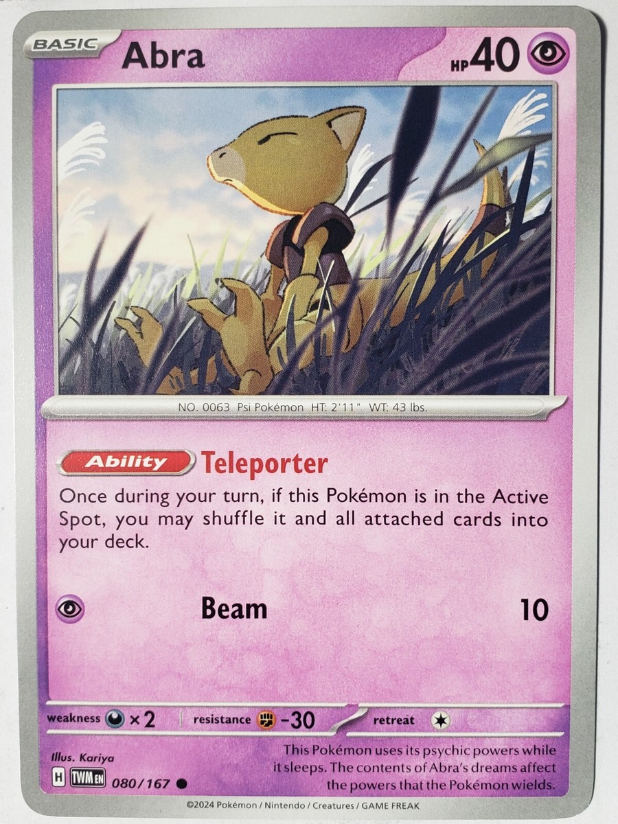 Abra 080/167 NM / M - Twilight Masquerade Pokemon Card - $2 Combined  Shipping