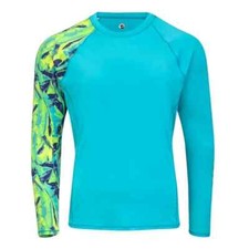 NWT BRP Sea-Doo Men's Adventure Long Sleeve Rashguard, Turq/Aqua - Size M