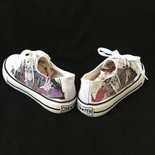 Hand Painted Anime Sneaker , Canvas Sneaker High Top Casual Walking Shoes US 8