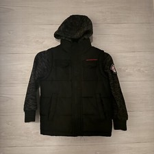 WEATHERPROOF Boys Size 5-6 Black Hooded Jacket Full Zip Lined