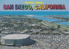 Tough to Find San Diego Sports Arena Postcard -WHL Gulls, NBA Rockets & Clippers