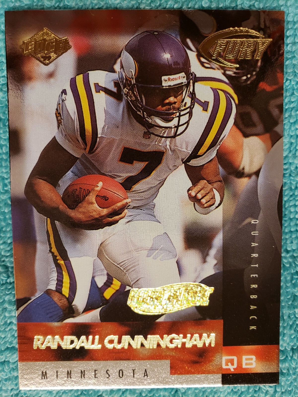 1999 COLLECTOR'S EDGE FURY RANDALL CUNNINGHAM GOLD INGOT #32 MINNESOTA VIKINGS