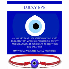 Genuine Evil Eye Protection Bracelet   Adjustable Red String Talisman  Handmade