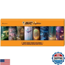 BIC Maxi Pocket Lighter, Special Edition Whimsical Series, 8 Count Pack of Li